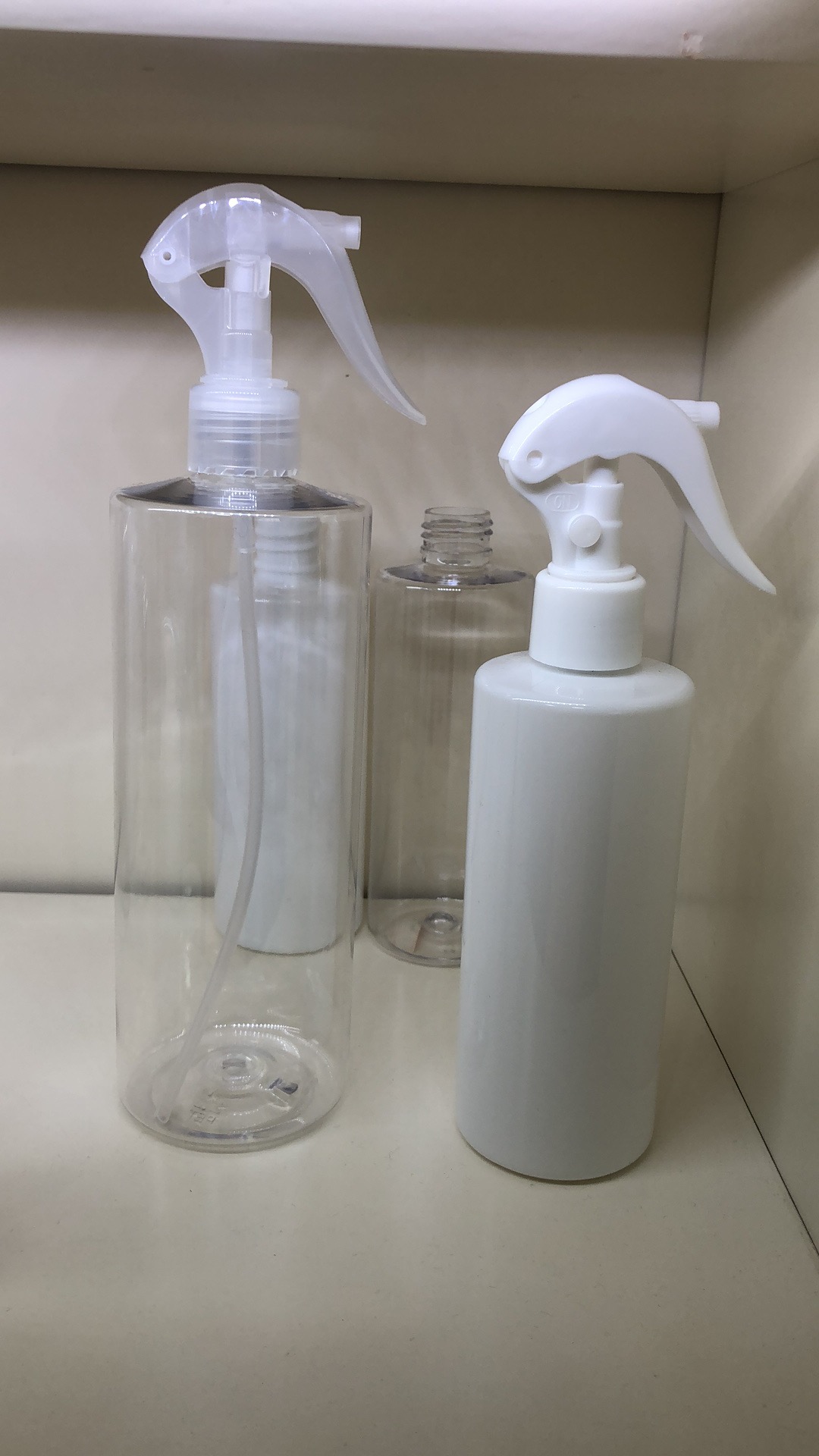cosmetic packaging clear white blue 150ml 200ml 8oz 250ml 300ml 500ml plastic bottle trigger sprayer