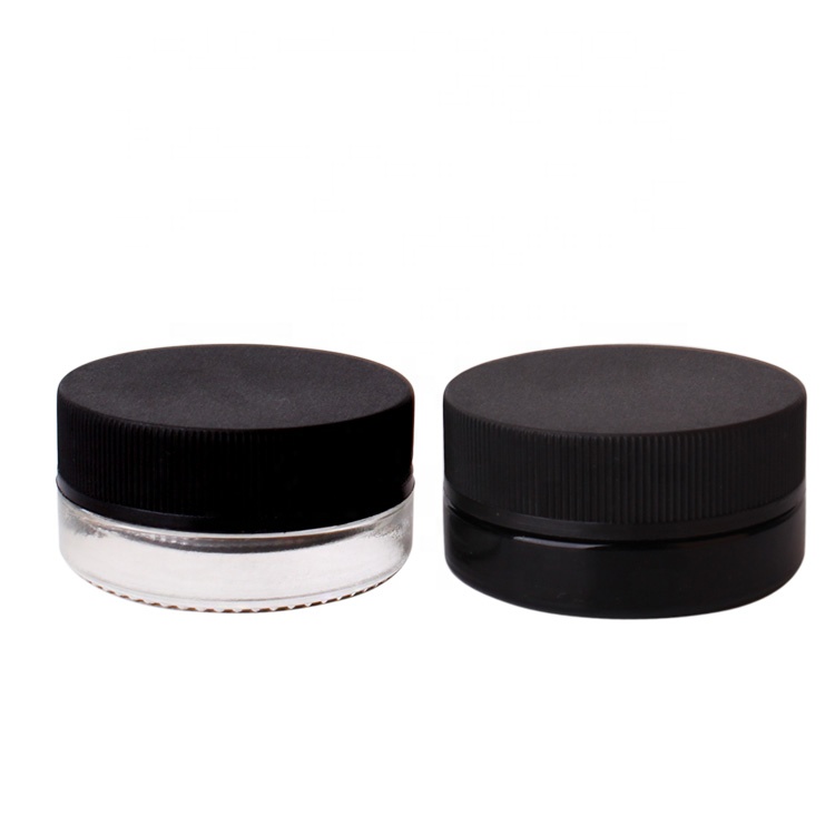 cosmetic packaging container 20ml black glass jar with child resistant cap
