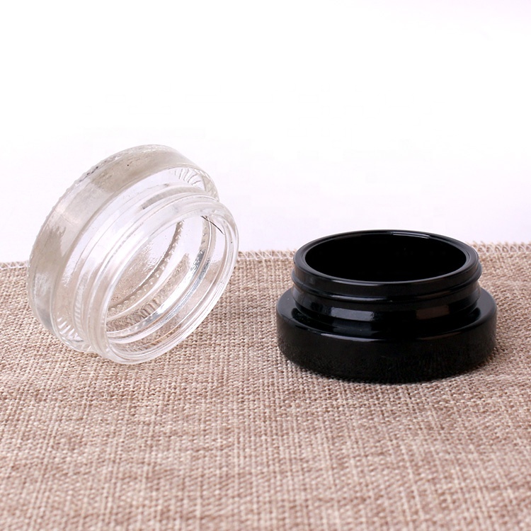 cosmetic packaging container 20ml black glass jar with child resistant cap