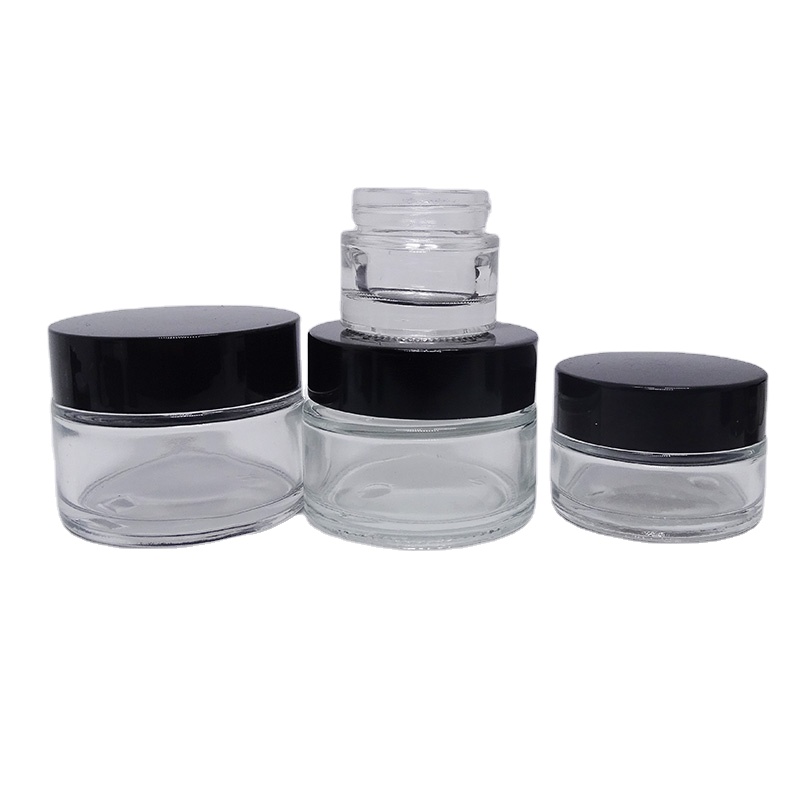 cosmetic packaging container 5g 10g 15g 20g 30g 50g beauty face skin care cream clear transparent glass jars