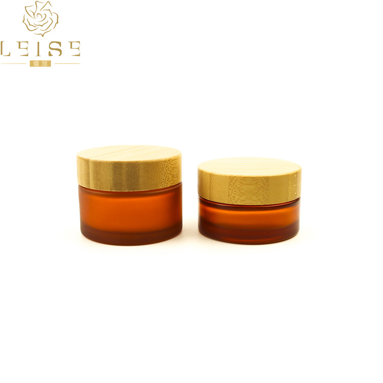 cosmetic packaging cosmetic jar glass 1oz bamboo bottles and jars 120ml 200ml 8 oz glass jar with bamboo lid