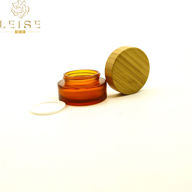 cosmetic packaging cosmetic jar glass 1oz bamboo bottles and jars 120ml 200ml 8 oz glass jar with bamboo lid