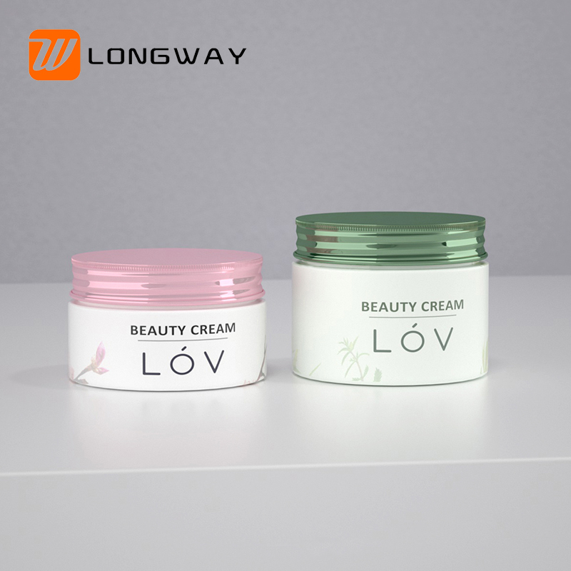 cosmetic packaging cream container 50g 250g plastic food PET jar with screw aluminum lid cap