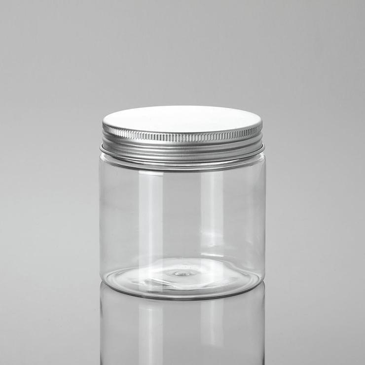 cosmetic packaging cream container 50g 250g plastic food PET jar with screw aluminum lid cap