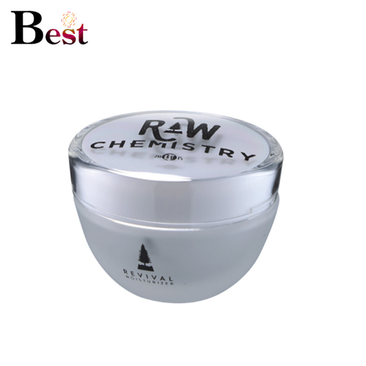 cosmetic packaging custom 50g matte white glass jars glass container with acrylic cap