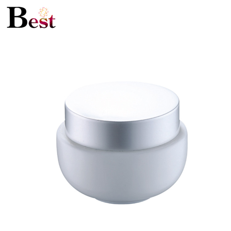cosmetic packaging custom 50g matte white glass jars glass container with acrylic cap