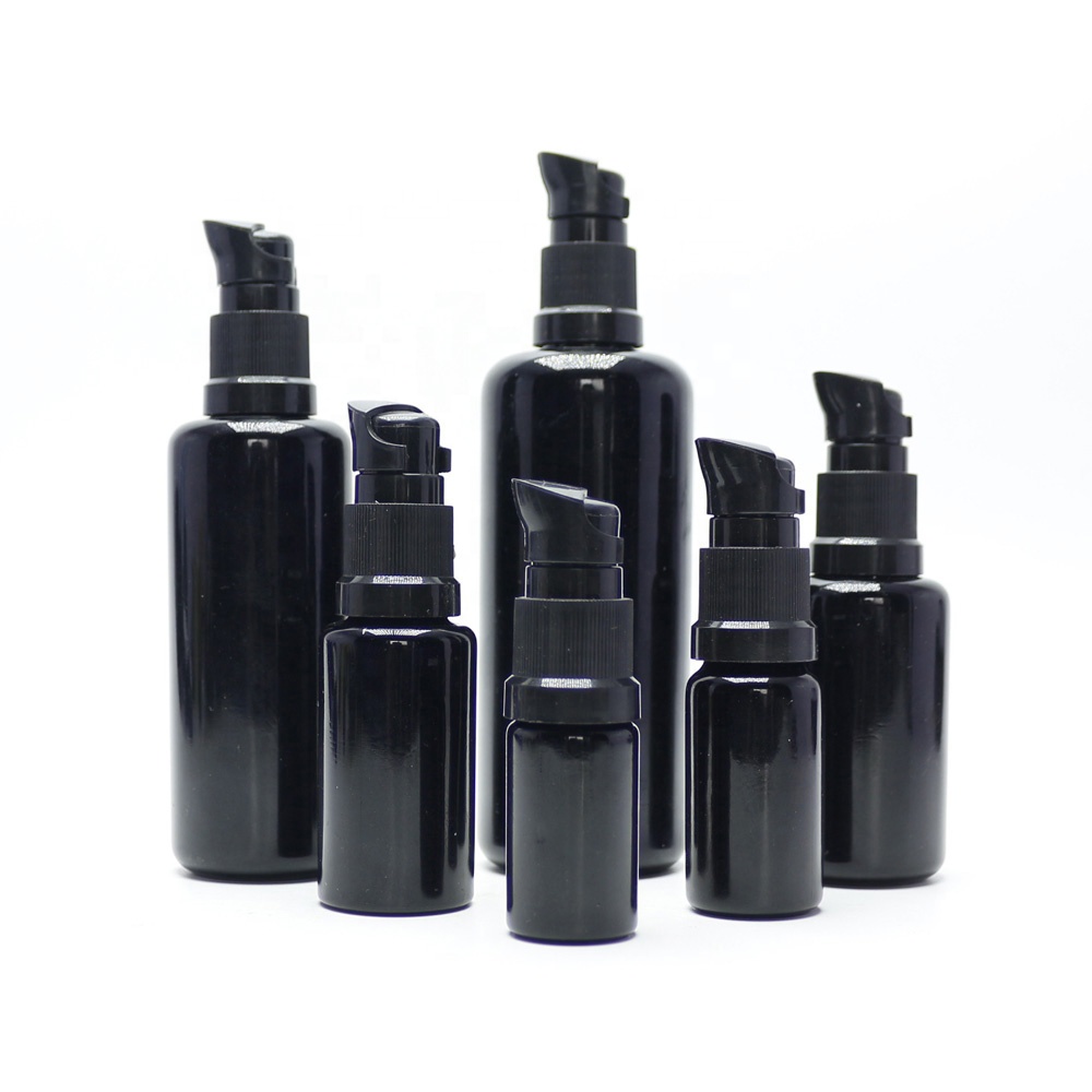 cosmetic packaging dark violet pump glass bottle VJ-15A