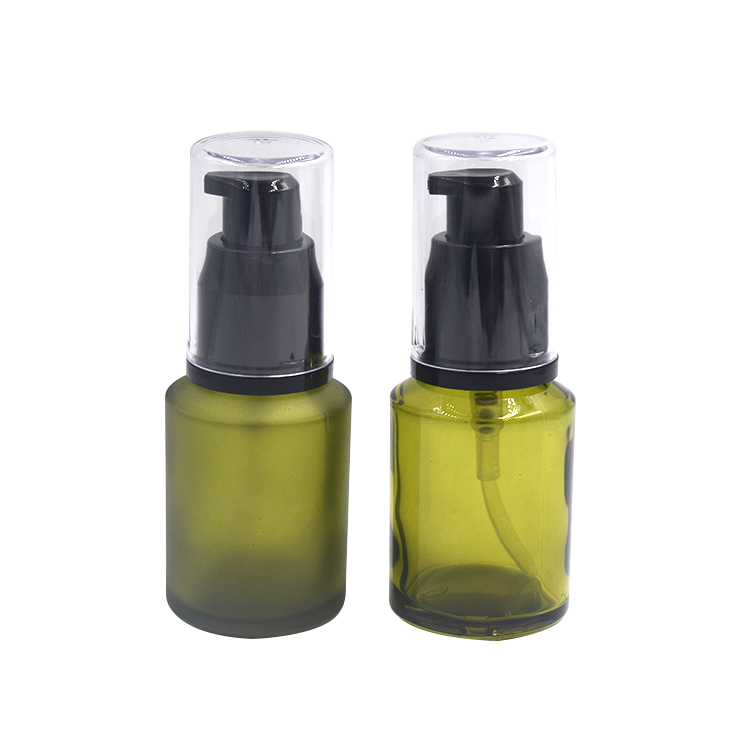 cosmetic packaging design 15ml 30ml 60ml 125ml 200ml frosted glass pump bottle with screw cap