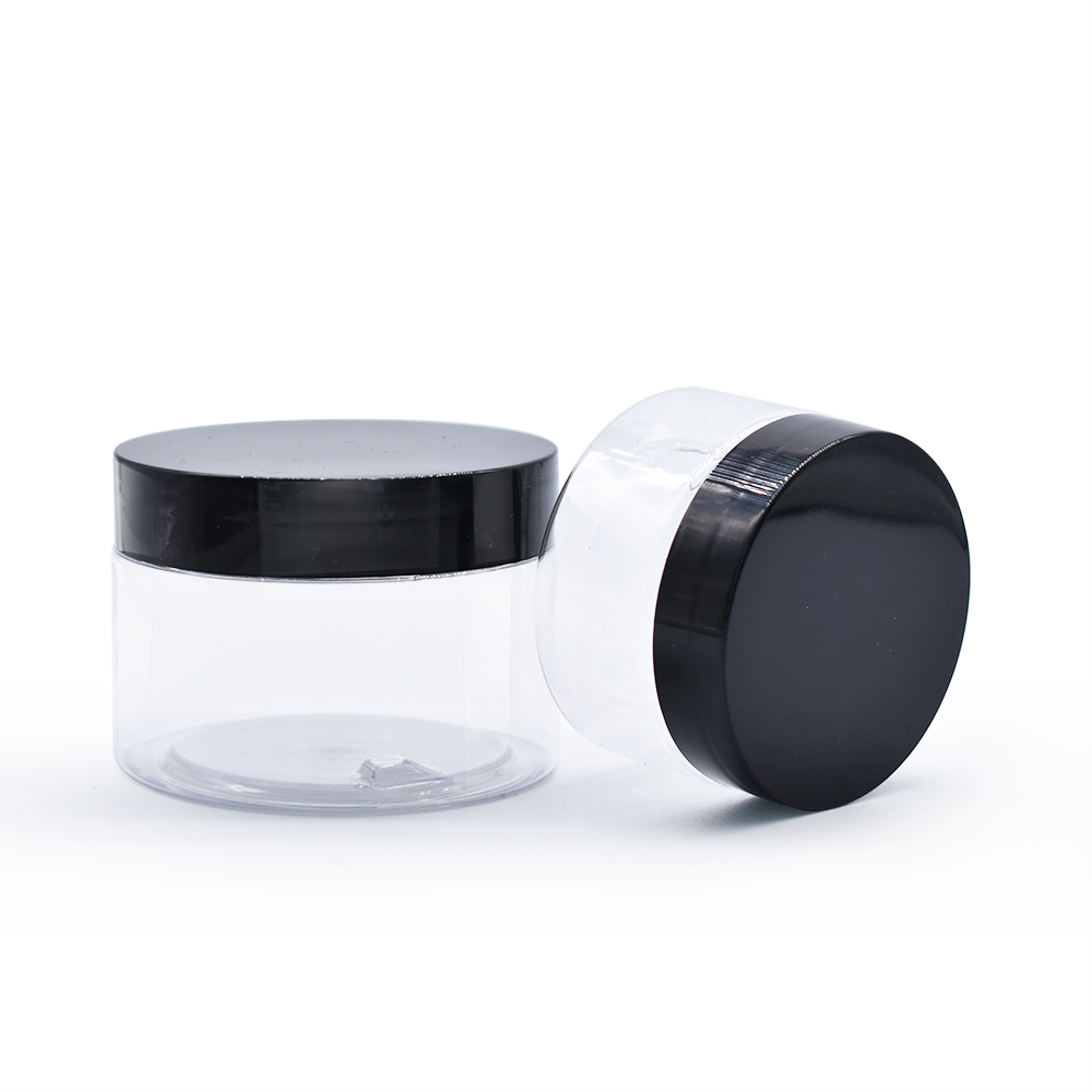cosmetic packaging empty hair cream containers round clear cosmetic cream jar with screw lid