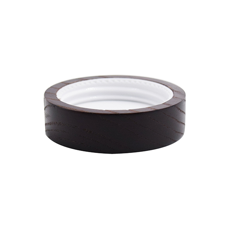 cosmetic packaging frosted glass 50ml jar with dark grey wooden lid for cream, clay, butter, salve, blam