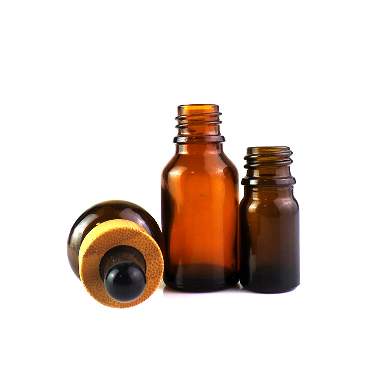 cosmetic packaging glass bottle with bamboo dropper eco friendly 30ml 50ml 100ml bamboo dropper