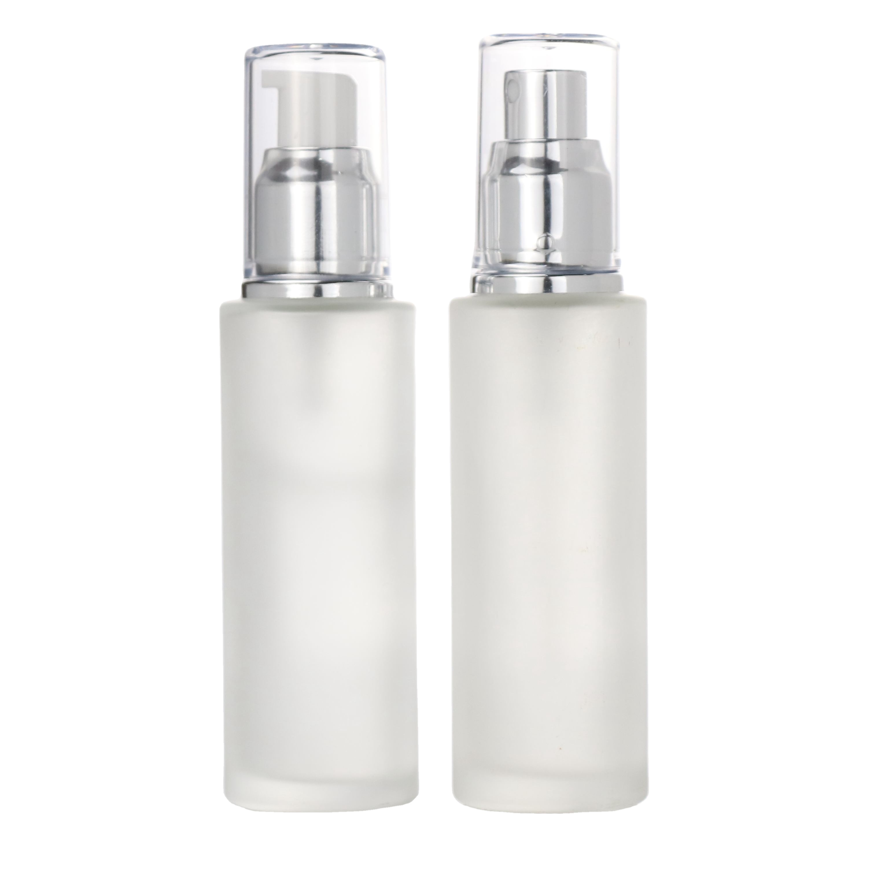 cosmetic packaging glass lotion pump bottle with bamboo cap for serum essential oil essence