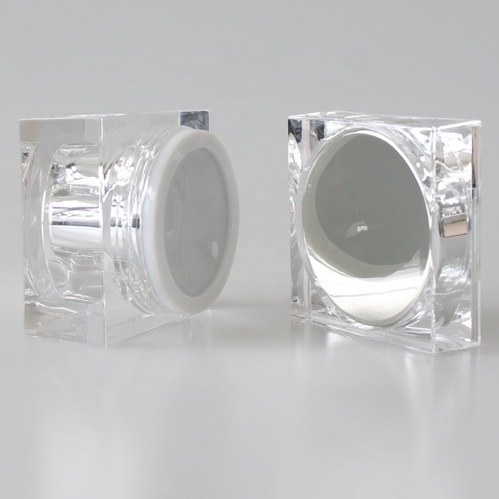 cosmetic packaging gold luxury cream jar acrylic square jar