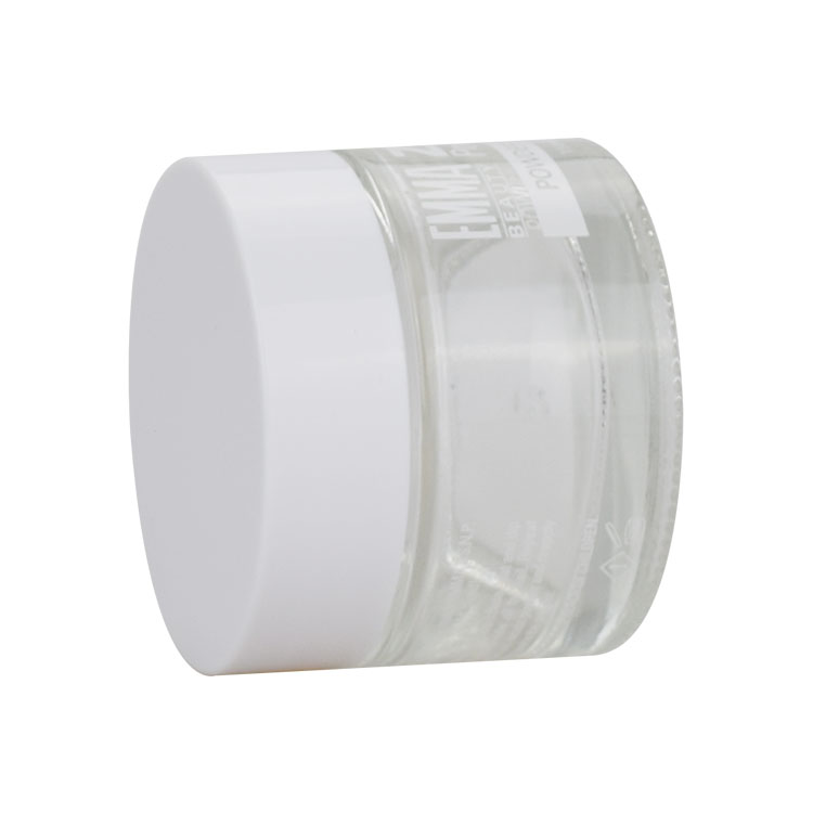 cosmetic packaging lip balm jar 20ml 30ml face cream jar 50g 50ml clear glass jar with white lids