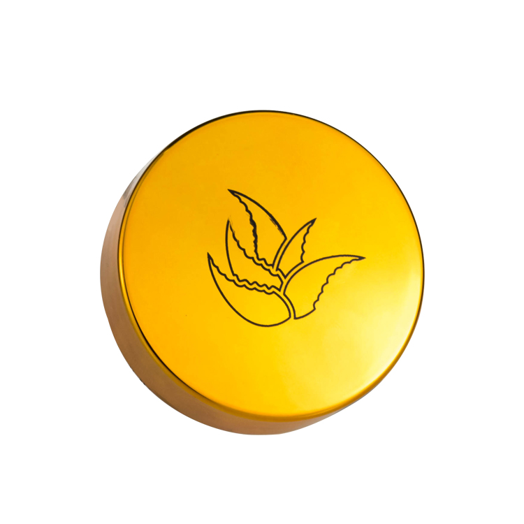 cosmetic packaging logo printing on gold lid frosted glass jar