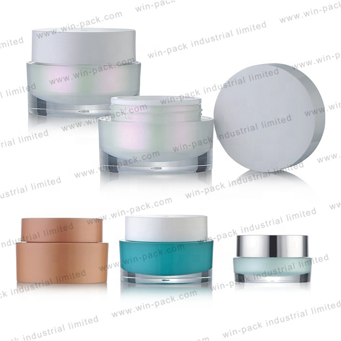 cosmetic packaging luxury clear square face acrylic cream jar 30g 50g