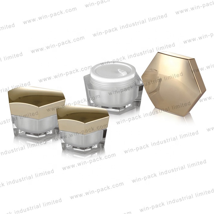 cosmetic packaging luxury clear square face acrylic cream jar 30g 50g