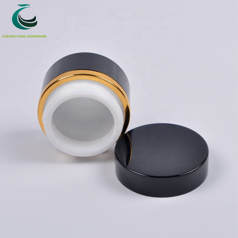 cosmetic packaging nails gel matte glass jar with black aluminum lid