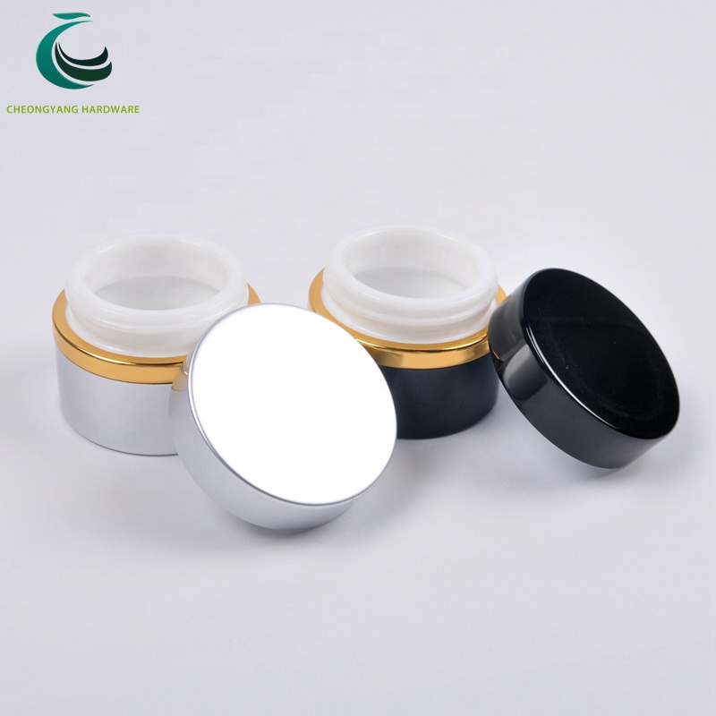 cosmetic packaging nails gel matte glass jar with black aluminum lid
