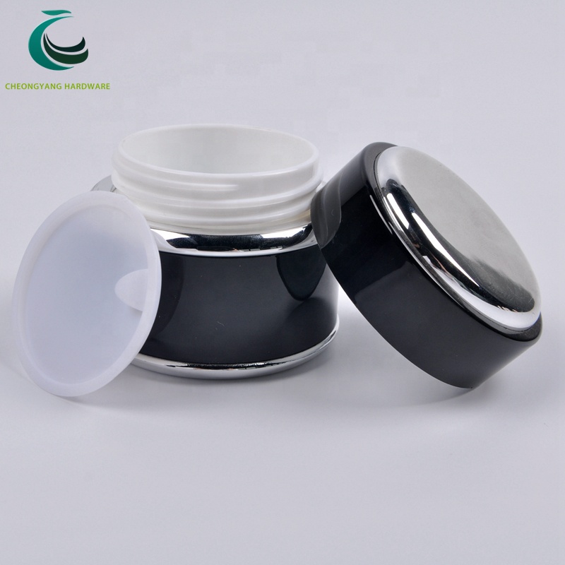 cosmetic packaging nails gel matte glass jar with black aluminum lid