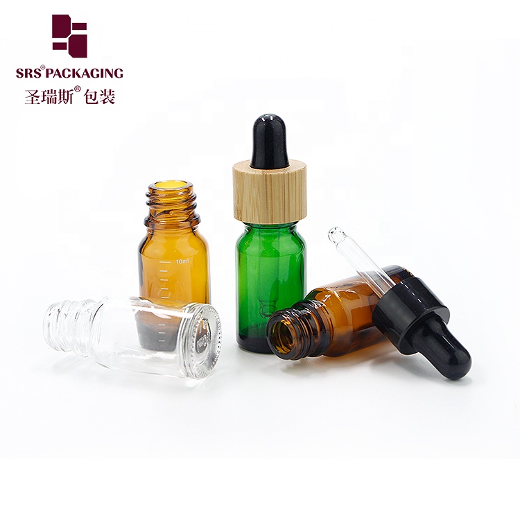 cosmetic packaging no leakage dropper essential oil empty green glass bottle