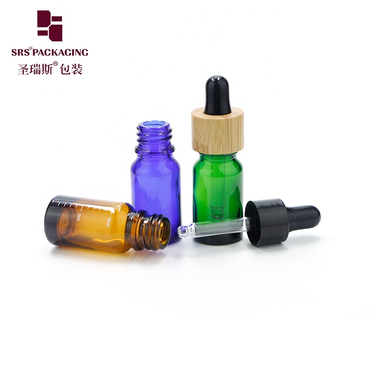 cosmetic packaging no leakage dropper essential oil empty green glass bottle