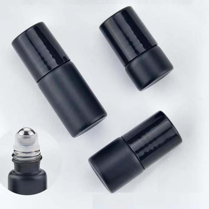 cosmetic packaging perfume oil bottles black glass roller ball bottles 10ml 5ml 6ml 8ml perfume bottle roll on for essential oil