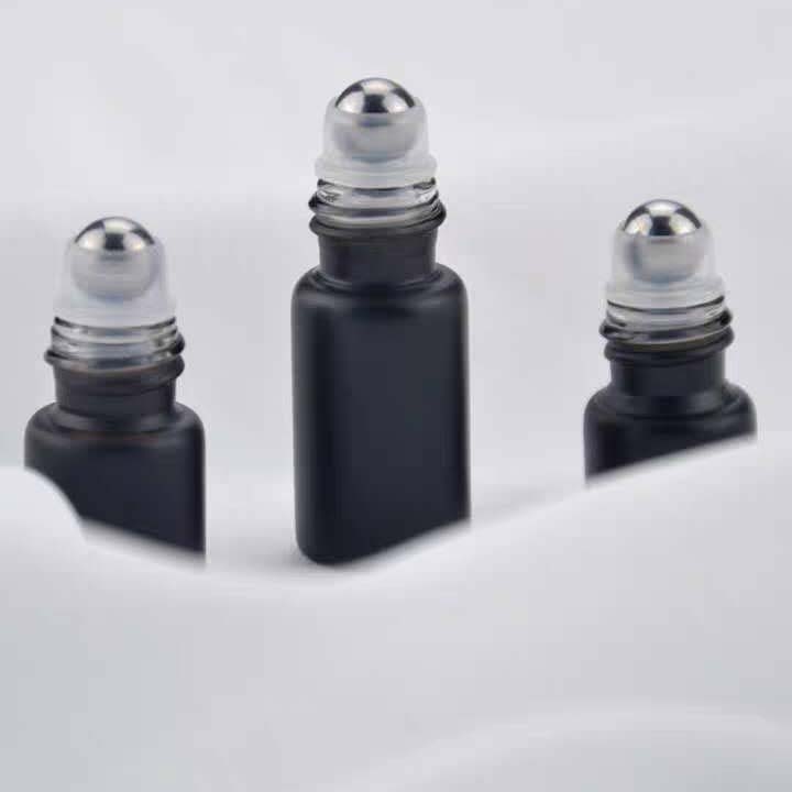 cosmetic packaging perfume oil bottles black glass roller ball bottles 10ml 5ml 6ml 8ml perfume bottle roll on for essential oil