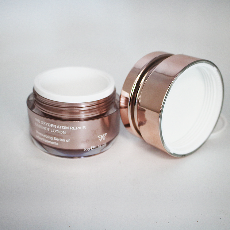 cosmetic packaging plastic facial cream scrub jar with rose gold lid 15g 30g 50g
