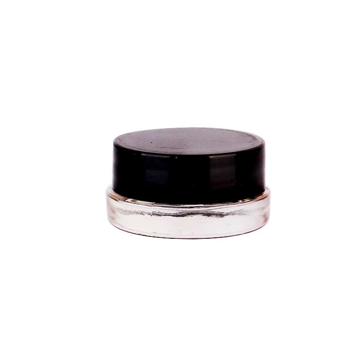 cosmetic packaging portable travel mini 7ml eye cream glass jar with black plastic lid