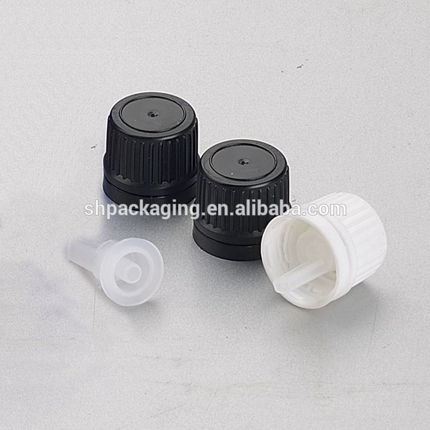 cosmetic packaging tamper evident pilfer proof plastic screw cap for 5 10 15 20 30 50 100 ml green glass essential oil bottle