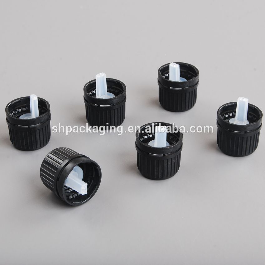 cosmetic packaging tamper evident pilfer proof plastic screw cap for 5 10 15 20 30 50 100 ml green glass essential oil bottle