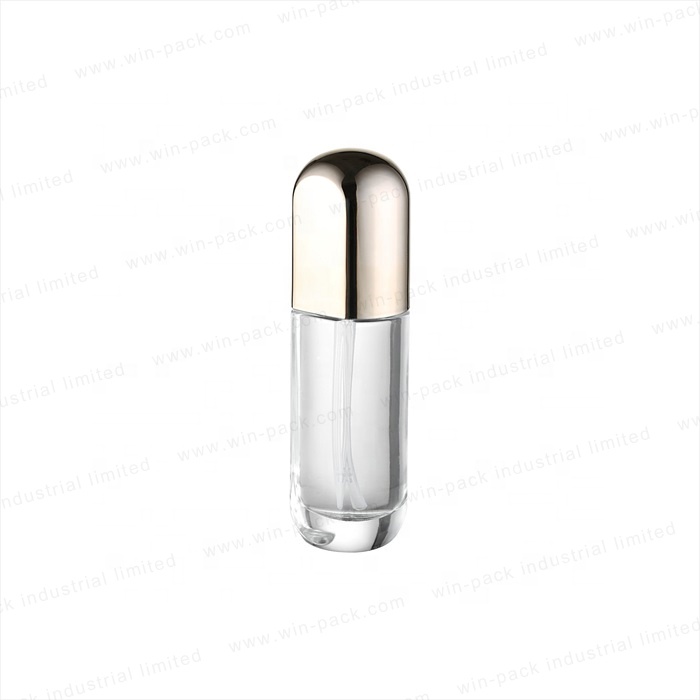 cosmetic packaging unique shape one side flat glass bottle for body lotion custom pink color with golden cap 40ml 120ml 100ml