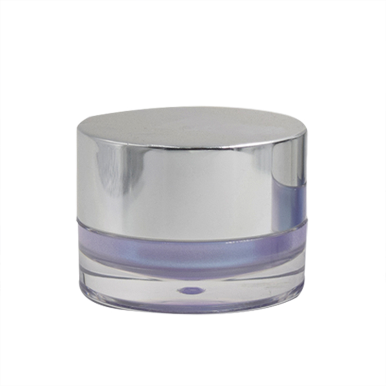 cosmetic packagings acrylic container 15ml 30ml 50ml light violet acrylic cream jar with silver lid