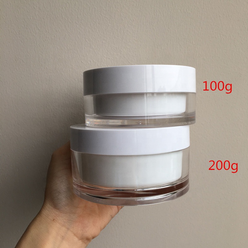 cosmetic packing 100g 200g DUAL CHAMBER JAR acrylic facial cream jar cream jar body scrub butter