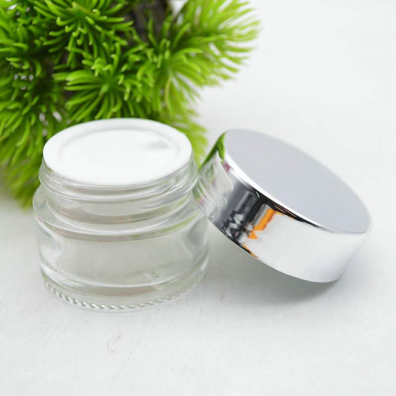 cosmetic packing 20g clear  cream glass jar 20ml straight cylinder jar  with  screw lid