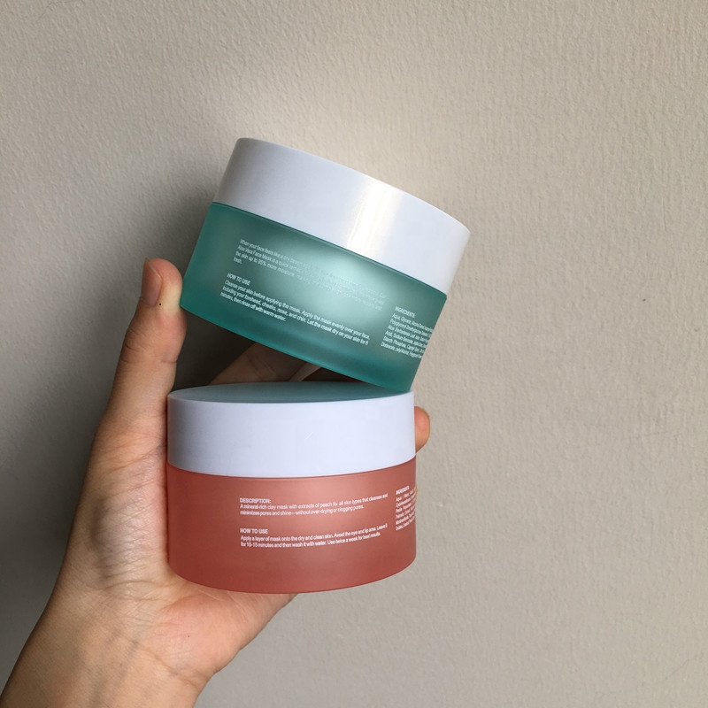 cosmetic packing 50g 60g colorful face cream acrylic pink jar 2oz straight cylinder jar plastic screw lid