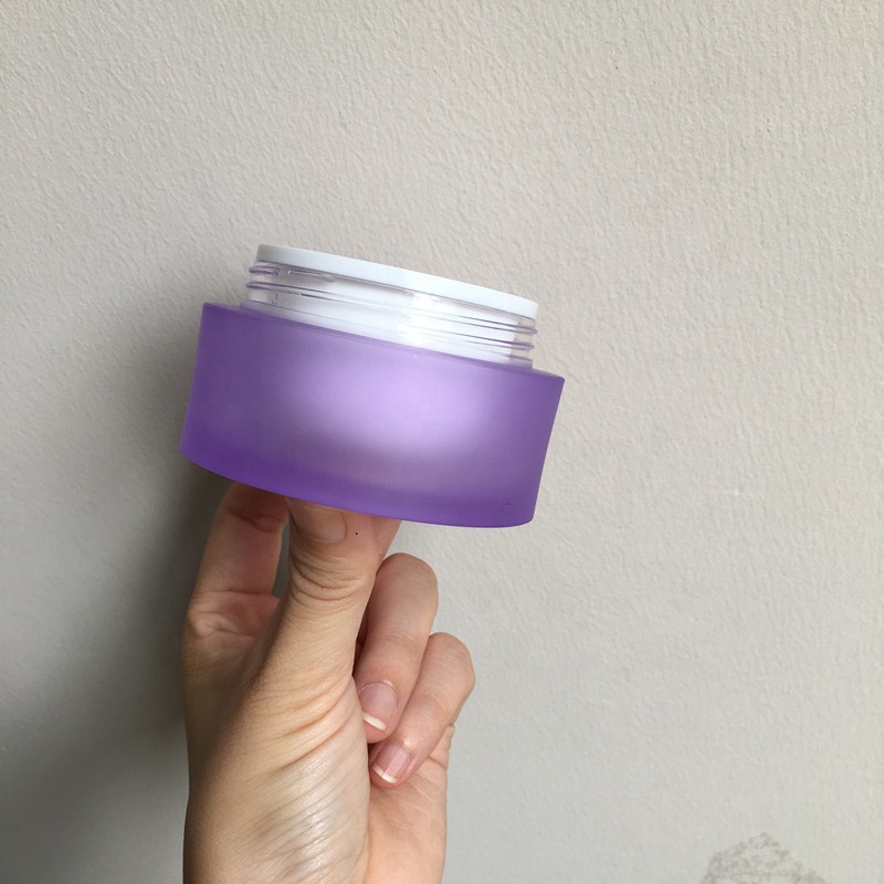 cosmetic packing 50g 60g colorful face cream acrylic pink jar 2oz straight cylinder jar plastic screw lid