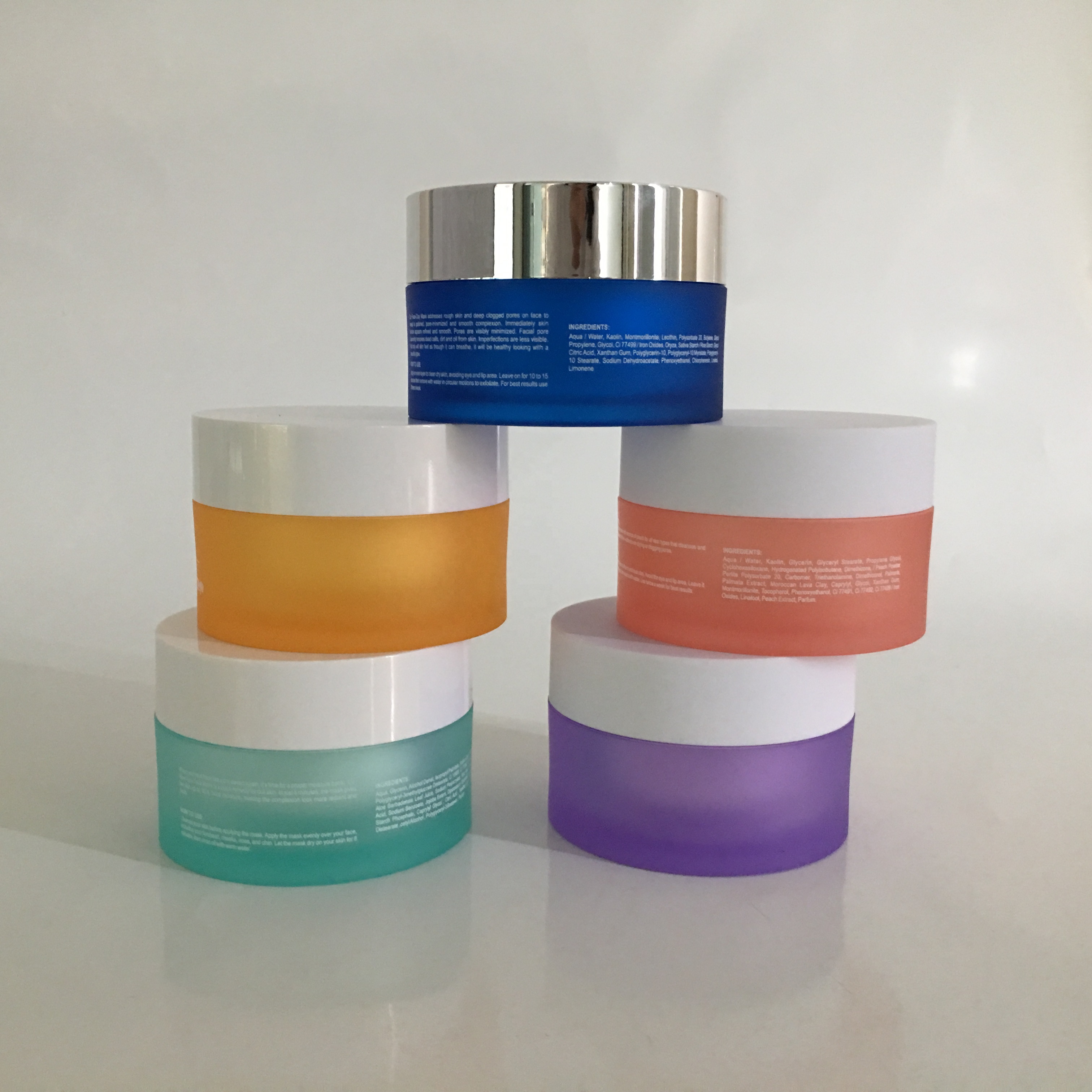 cosmetic packing 50g 60g colorful face cream acrylic pink jar 2oz straight cylinder jar plastic screw lid