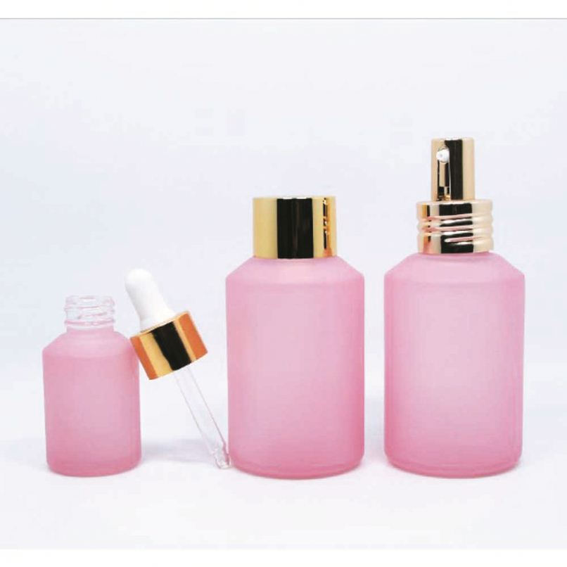 cosmetic pink cosmetic glass jar and cream bottle for cream cosmet GJ-148C