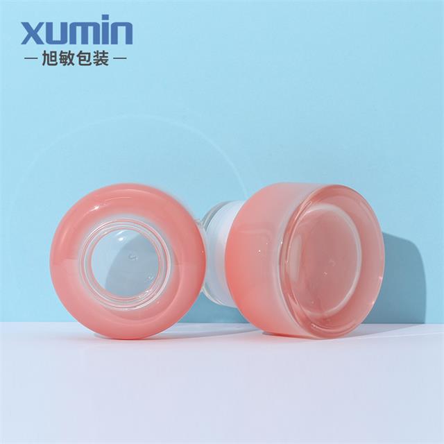 cosmetic pink glass bottles 30g 50g 40ml 100ml 120ml glass jars and bottles packaging