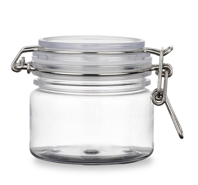 cosmetic plastic clip top airtight 40ml 60ml 80ml 120ml 150ml 180ml 200ml 350ml 450ml 550ml 600ml 800ml 1000ml pet kilner jar