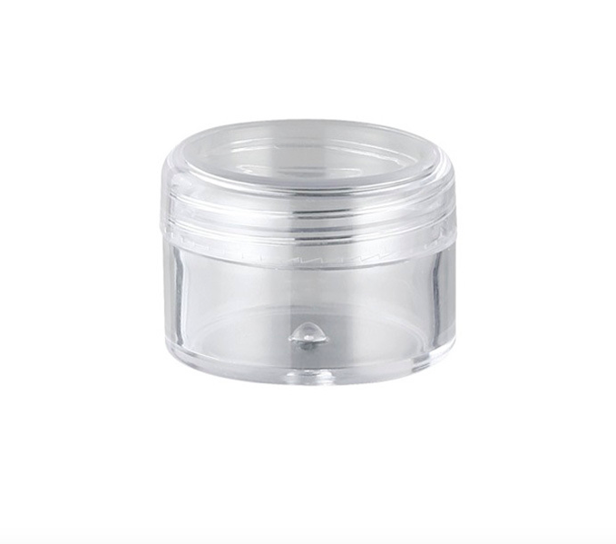 cosmetic plastic containers 3g 5g 10g 15g 20g 30g Clear crystal PS jar with clear screw cap for sample face cream