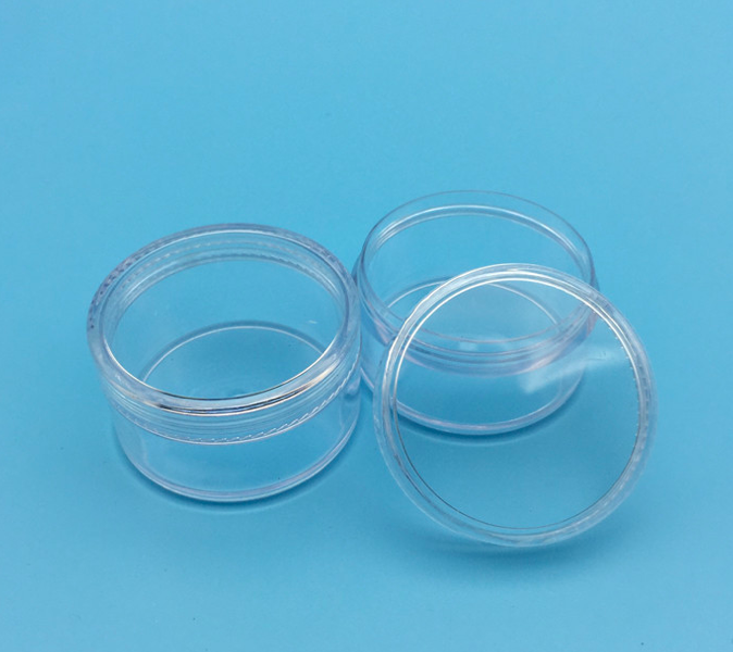 cosmetic plastic containers 3g 5g 10g 15g 20g 30g Clear crystal PS jar with clear screw cap for sample face cream