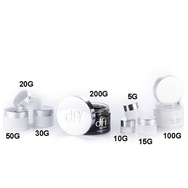 cosmetic pot cosmetique vide pour 50 ml 150 ml 200ml 300 ml round cream jar with aluminum cap