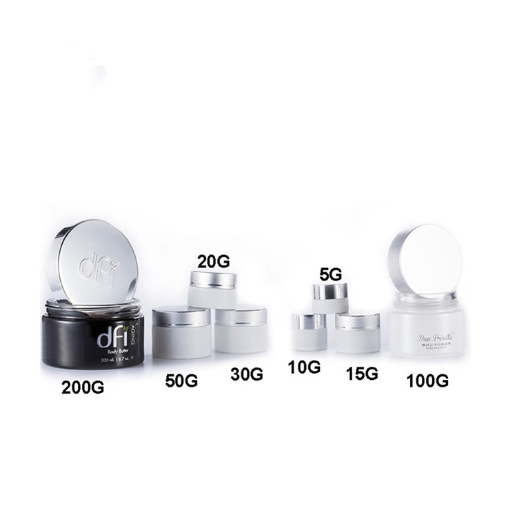 cosmetic pot cosmetique vide pour 50 ml 150 ml 200ml 300 ml round cream jar with aluminum cap