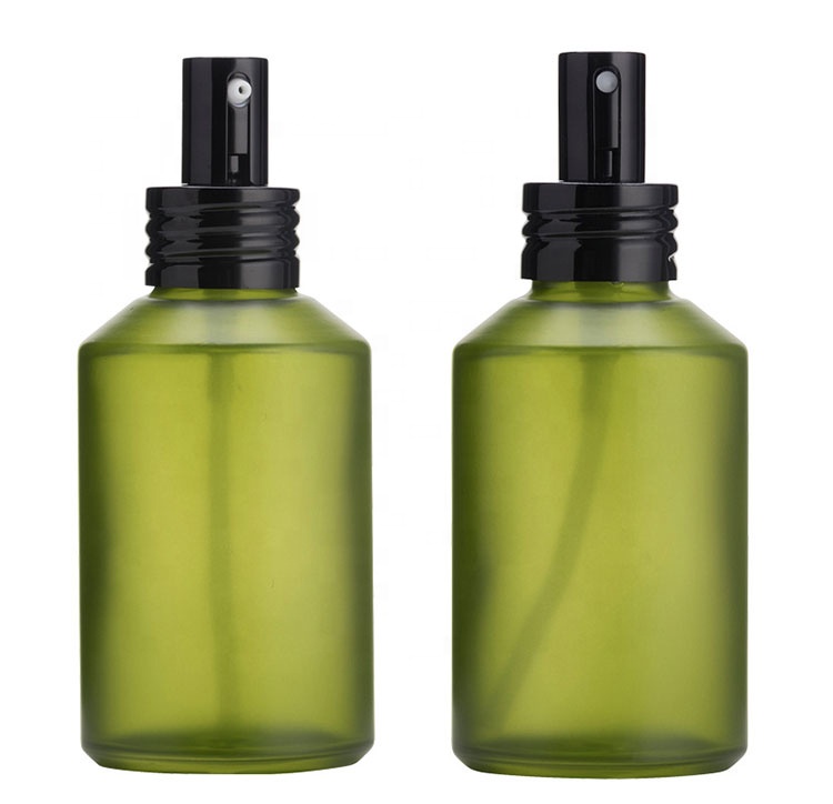 cosmetic recycled glass packaging bottles cosmetic bottle matt green empty lotion bottles for lotion