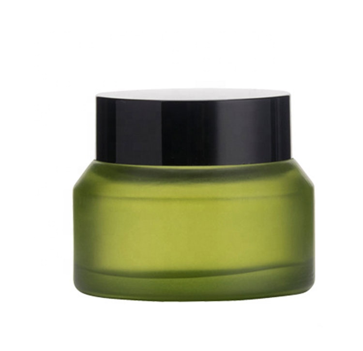 cosmetic recycled glass packaging bottles cosmetic bottle matt green empty lotion bottles for lotion