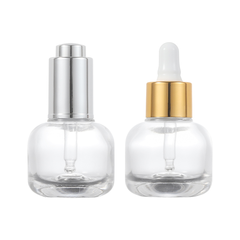 cosmetic round clear 30ml glass dropper for cosmetic essential oil bottle