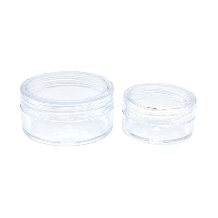 cosmetic sample jars plastic colored plastic containers 2.5g 5g 10g 20g 15g Promotional small sample jar 3g clear eye cream jar